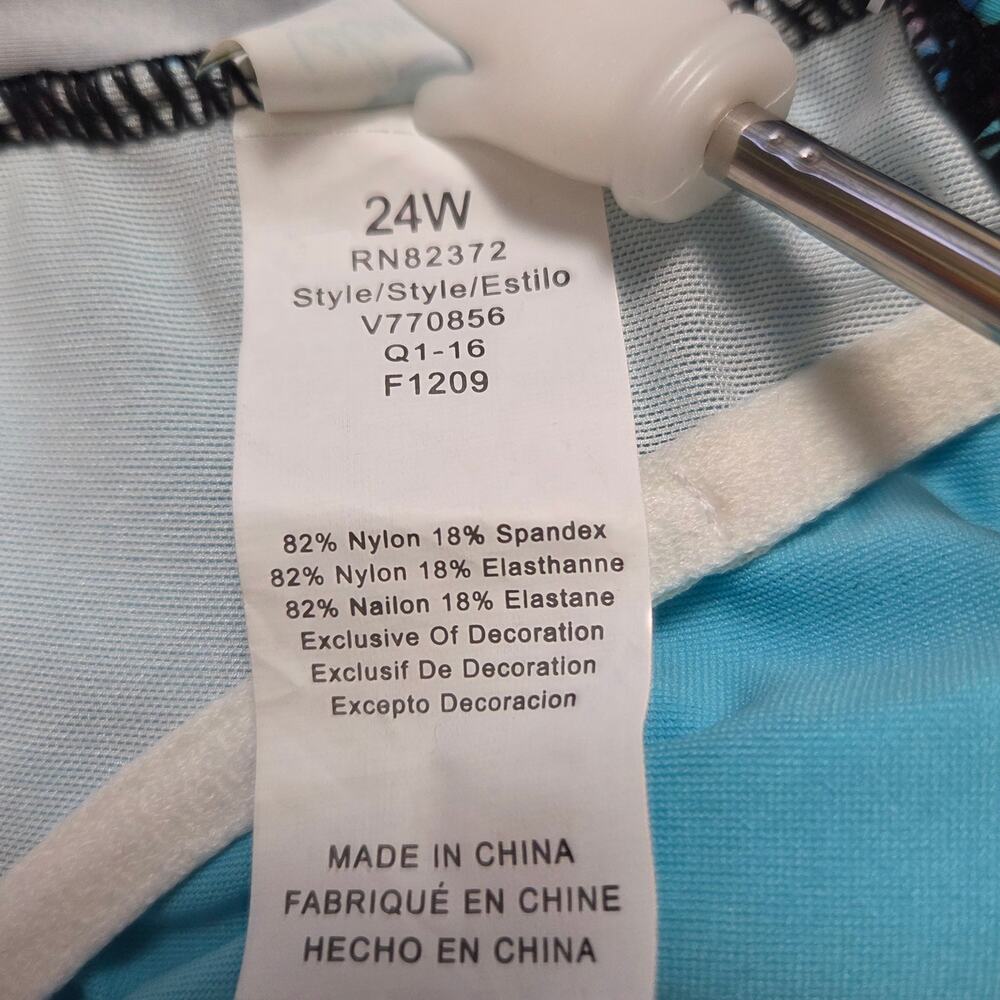 NWT Island Escape 24W Halter Tankini Swimwear Underwire Plunging V-Neck - Picture 11 of 11
